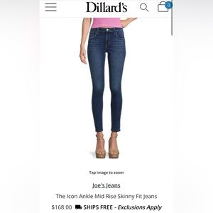 Joe’s jeans skinny dark wash